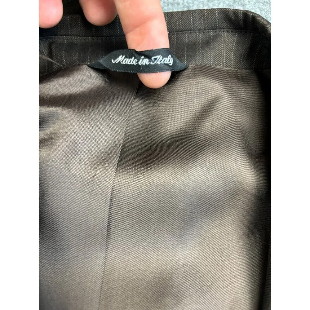 Zanieri 2 Piece Suit Men's 52 Jacket W38 x L31 Pants Brown‎ 100% Wool Italy Made